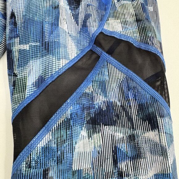 Lululemon On Pace Crop "21" Sun Dazed Multi Blue Mesh Inserts Side Pockets Sz 6 - Picture 9 of 13